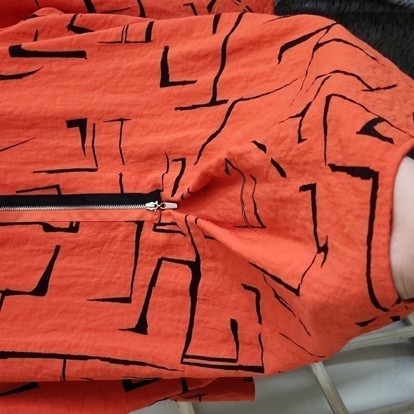 Ali Miles Artsy Art to wear Blouse XL Zipper Back Ruffle Sleeve Collegiate Lux - Picture 10 of 14